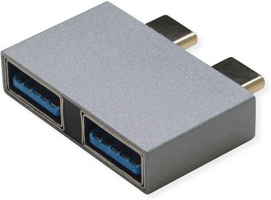Roline Adapteris USB 3.2 Gen 2, 2x USB typu C - 2x typu A, M/F, sidabrinė (12.03.2947)