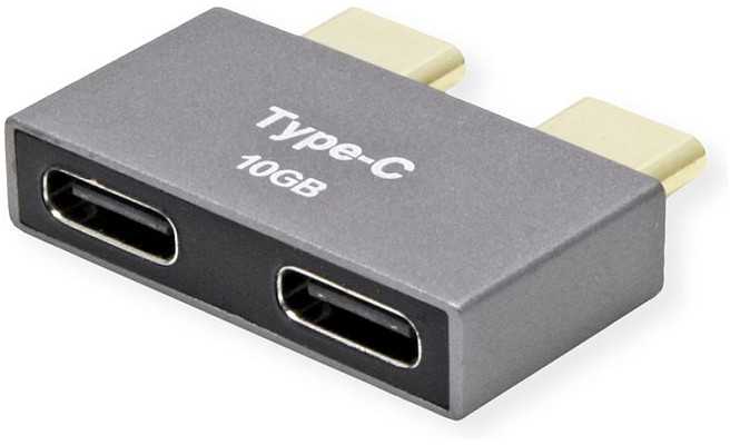 Roline Adapteris USB 3.2 Gen 2, 2x USB-C - 2x USB-C, M/F, sidabrinė