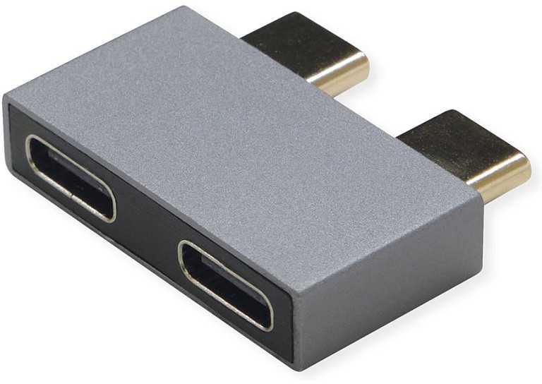 Roline Adapteris USB 3.2 Gen 2, 2x USB-C - 2x USB-C, M/F, sidabrinė