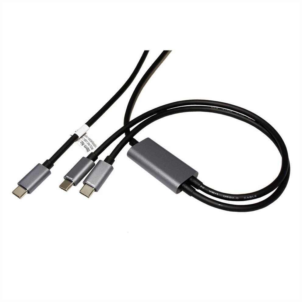 „Roline USB-C“ – 2 x USB-C USB laidas, 1,85 m juodas (11.02.8308)