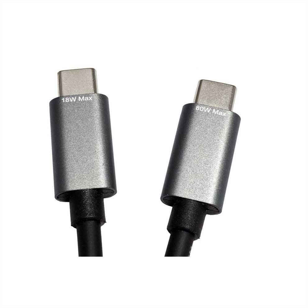 „Roline USB-C“ – 2 x USB-C USB laidas, 1,85 m juodas (11.02.8308)