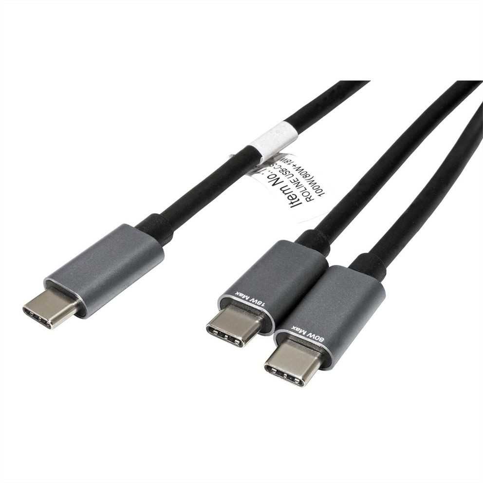 „Roline USB-C“ – 2 x USB-C USB laidas, 1,85 m juodas (11.02.8308)