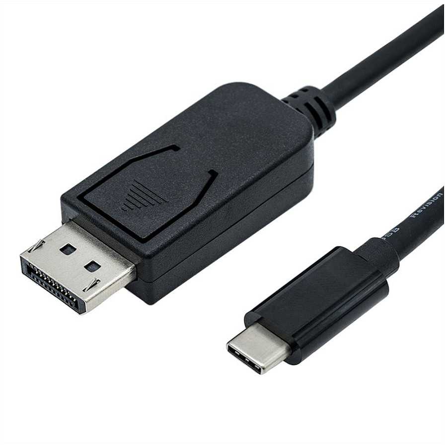 „Roline USB-C“ – „DisplayPort“ USB laidas, 1 m juodas (JAB-3752631)