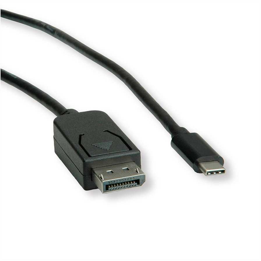 „Roline USB-C“ – „DisplayPort“ USB laidas, 1 m juodas (JAB-3752631)