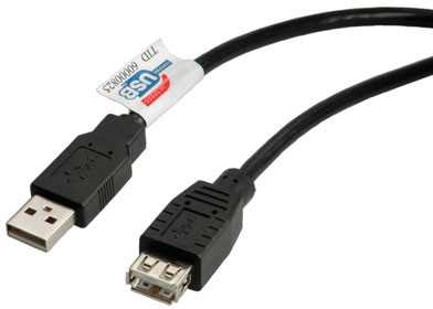 Kabelis USB Roline USB-A - USB-A 1.8 m Juodas (11.02.8948)