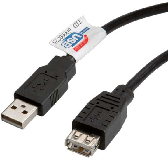 Kabelis USB Roline USB-A - 3 m Juodas (11.02.8960)