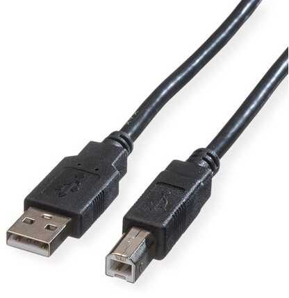 USB kabelis Roline USB-A - USB-B 1,8 m juodas (11.44.8818)
