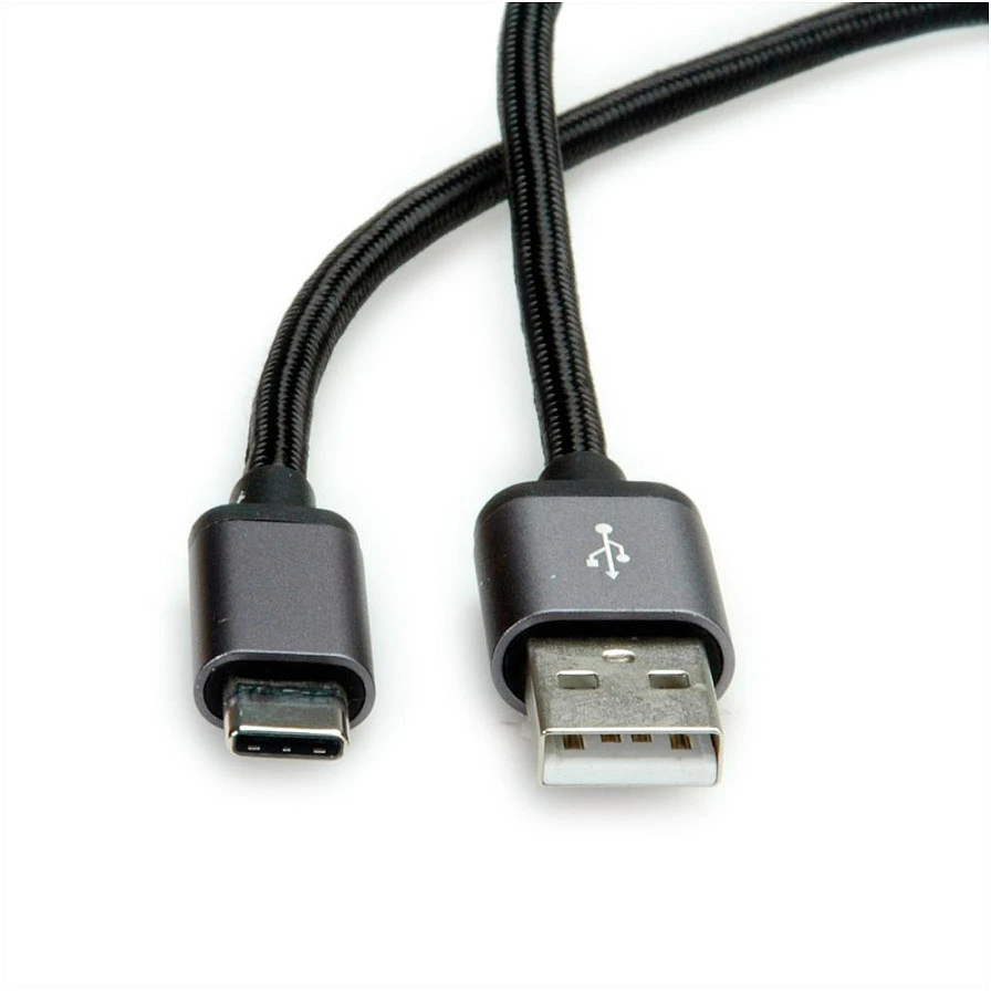 Kabelis USB Roline USB-A - USB-C 1.8 m Juodas (11.02.9028)