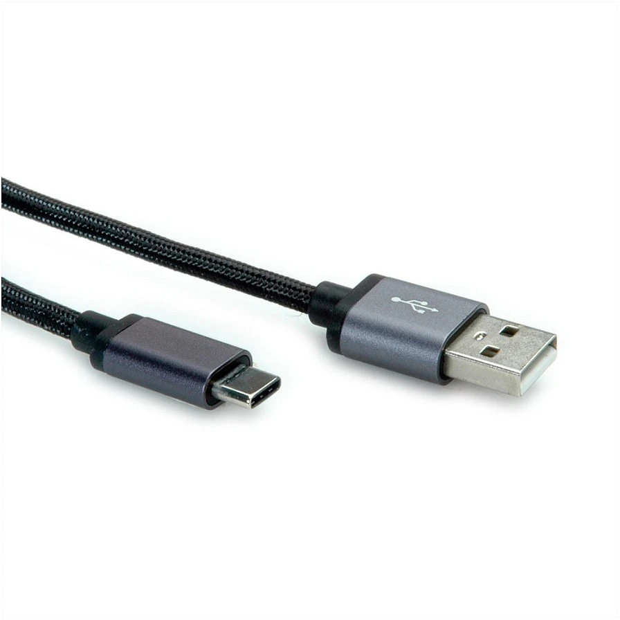 Kabelis USB Roline USB-A - USB-C 1.8 m Juodas (11.02.9028)