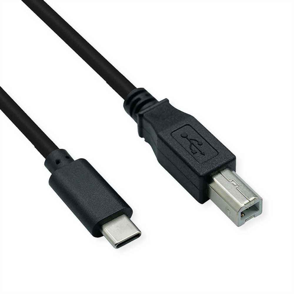 USB kabelis Roline USB-C - USB-B 1,8 m juodas (11.02.8336)