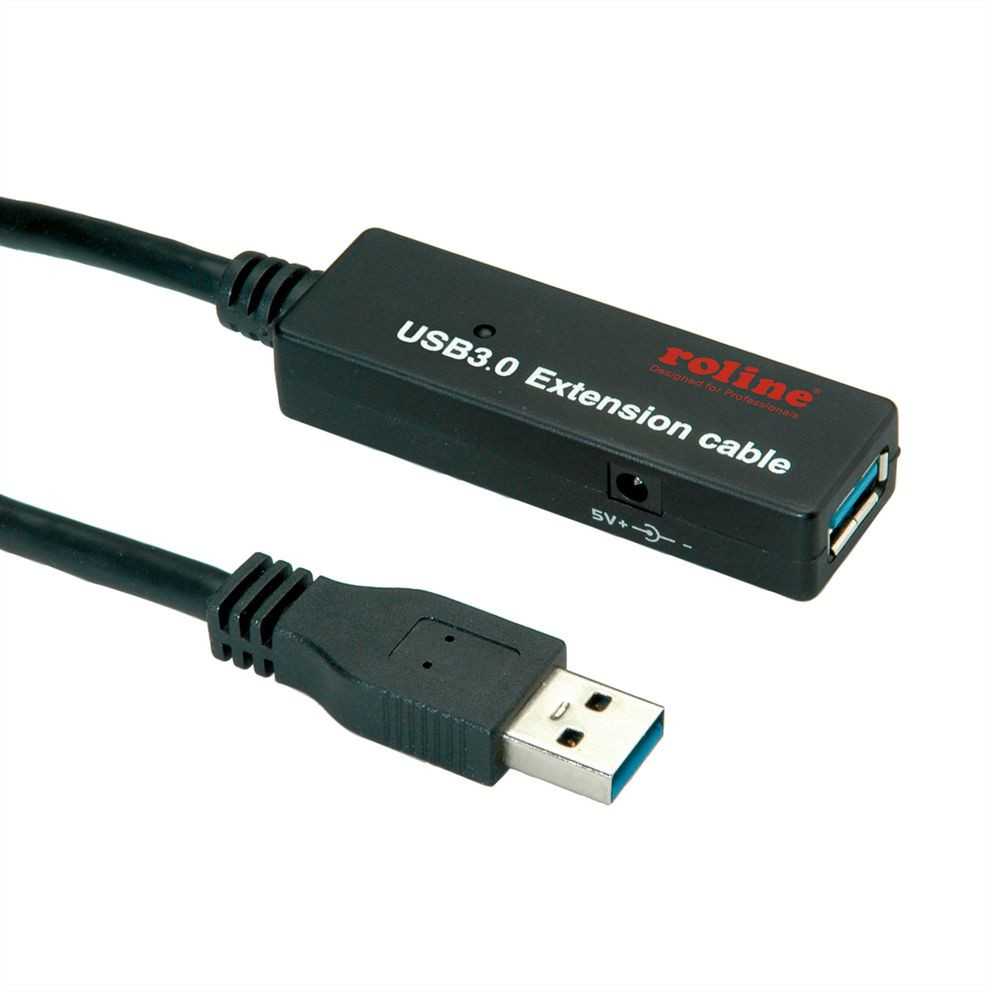 Roline USB-A – USB-A USB laidas, 20 m juodas (JAB-6794793)