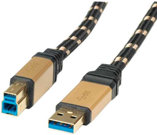 Roline GOLD USB 3.2 GEN 1 KABELIS, 5 GB S, USB-A: HAN - USB-B:
