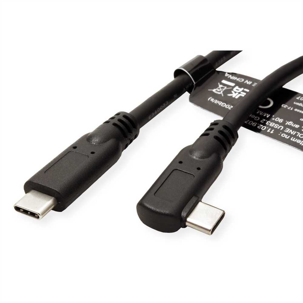 USB kabelis Roline USB-C - USB-C 1 m juodas (11.02.9075)