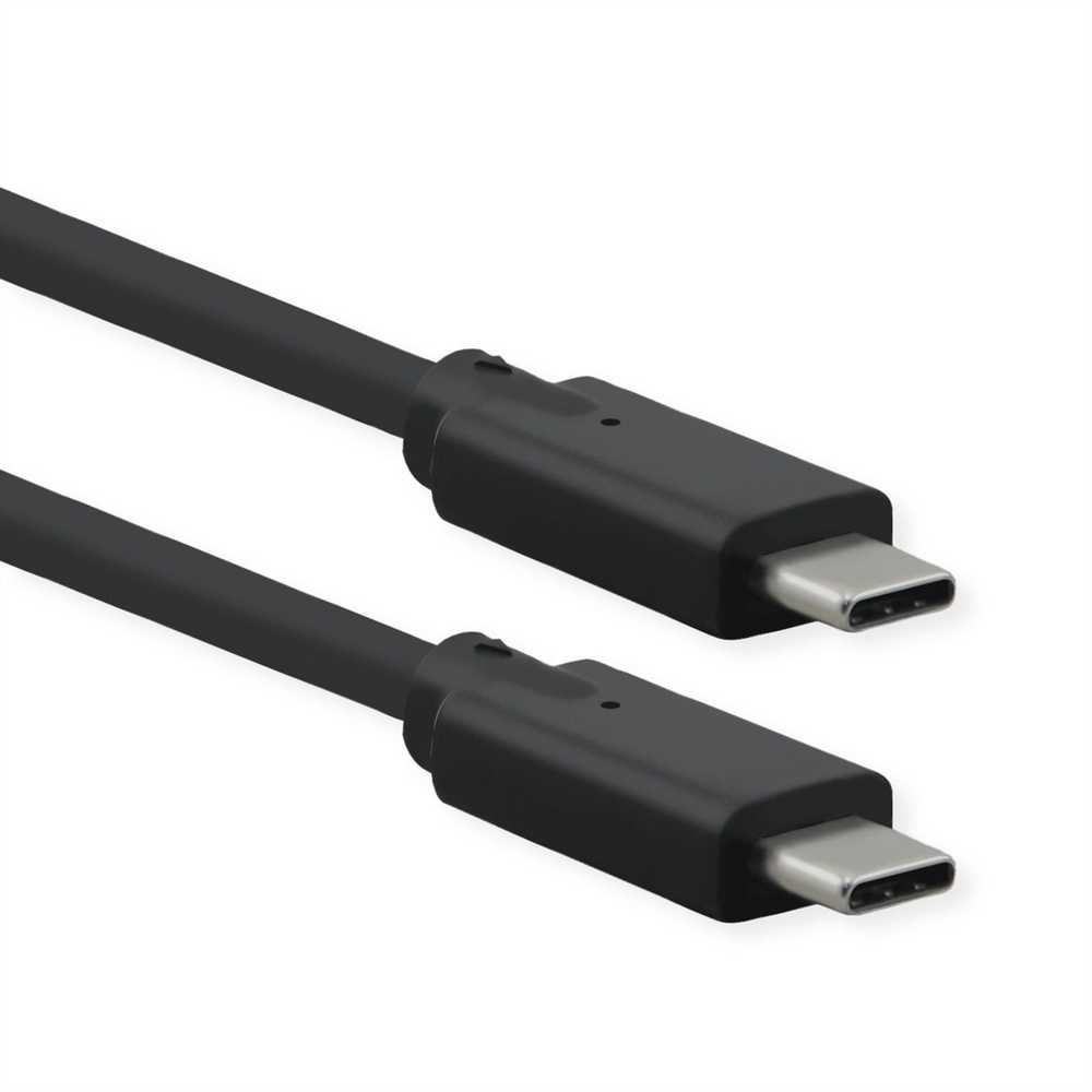 Kabelis USB Roline USB-C - USB-C 0.5 m Juodas (0001-00020-42480)