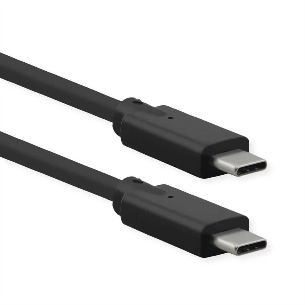 USB kabelis Roline USB-C - USB-C 1 m juodas (11.02.9071)
