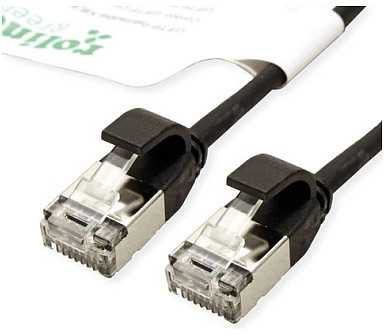 Roline ROLINE Žalias F/UTP DataCenter Patch Cord Cat.6A (EA klasė), LSOH, labai plonas, juodas, 3 m