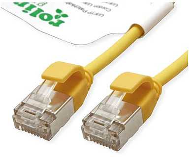 Roline ROLINE Žalias F/UTP DataCenter Patch Cord Cat.6A (EA klasė), LSOH, labai plonas, geltonas, 3 m