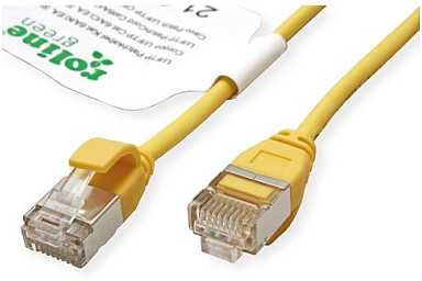 Roline ROLINE Žalias F/UTP DataCenter Patch Cord Cat.6A (EA klasė), LSOH, labai plonas, geltonas, 3 m
