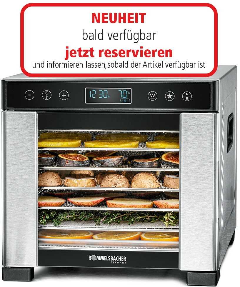 Džiovintuvas Rommelsbacher DA 650 dehydrator żywności Juodas, nerūdijantis plienas 600 W