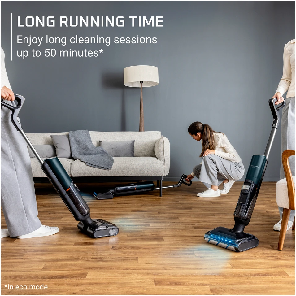 Dulkių siurblys Rowenta X-Clean 7 GZ5735E0, lazdelinis siurblys, be maišelio, juodas, chromuotas, 0,5 l, stačiakampis, sausam ir šlapiam valymui