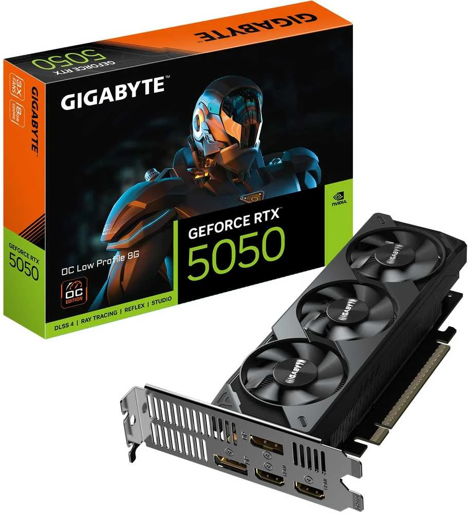 „Gigabyte GeForce RTX 5050 Low Profile OC“ 8 GB DLSS4 vaizdo plokštė