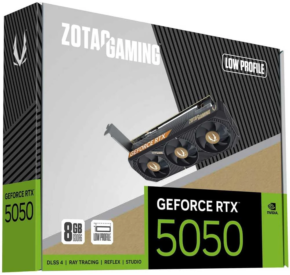 Vaizdo plokštė ZOTAC GAMING GeForce RTX 5050 žemo profilio, 8192 MB GDDR6