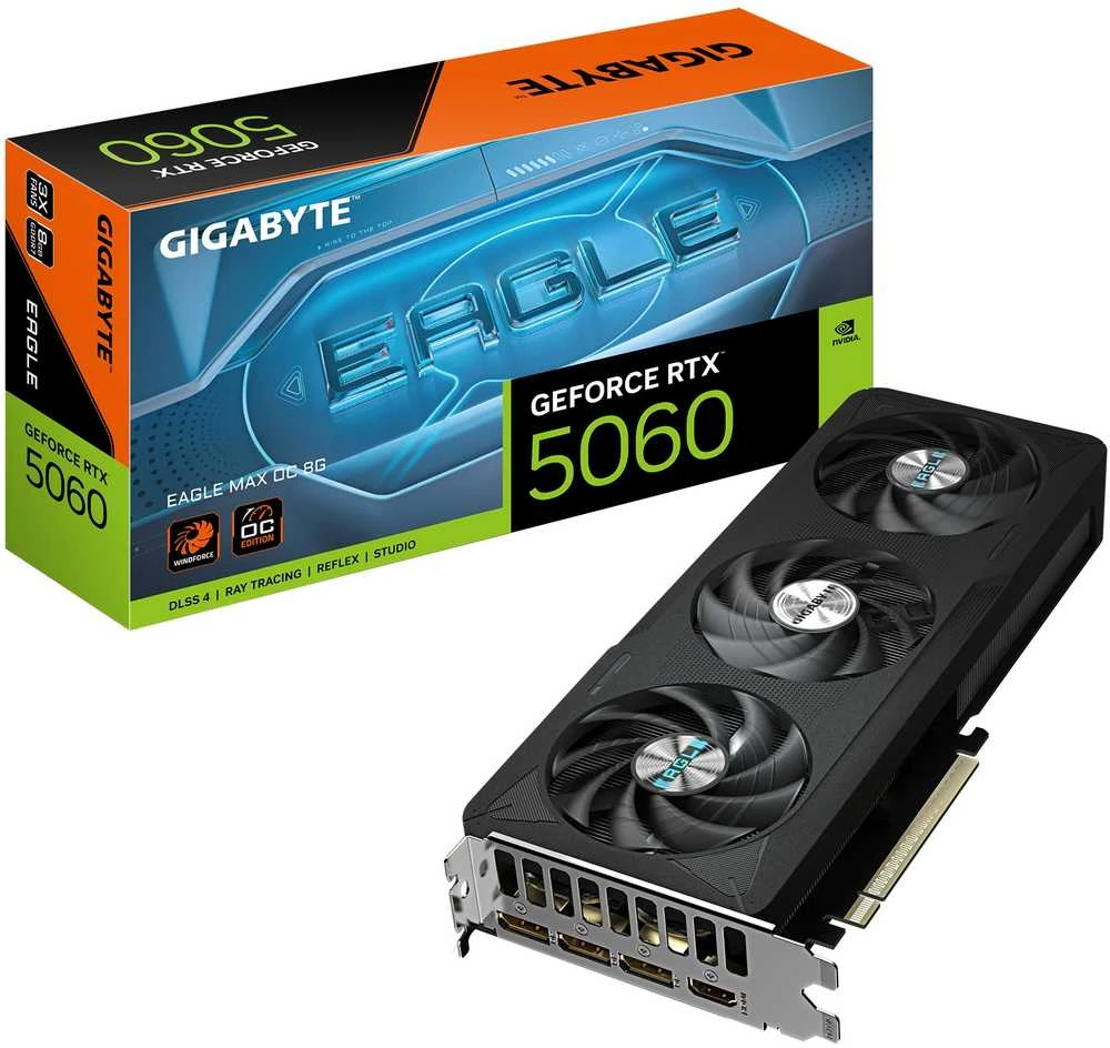 Vaizdo plokštė GIGABYTE GeForce RTX 5060 EAGLE MAX OC 8G Grafikos plokštė