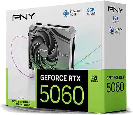 Vaizdo plokštė Pny Technologies PNY GeForce RTX 5060 Single Fan NVIDIA 8 GB GDDR7