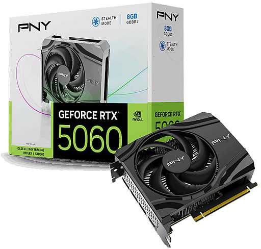 Vaizdo plokštė Pny Technologies PNY GeForce RTX 5060 Single Fan NVIDIA 8 GB GDDR7