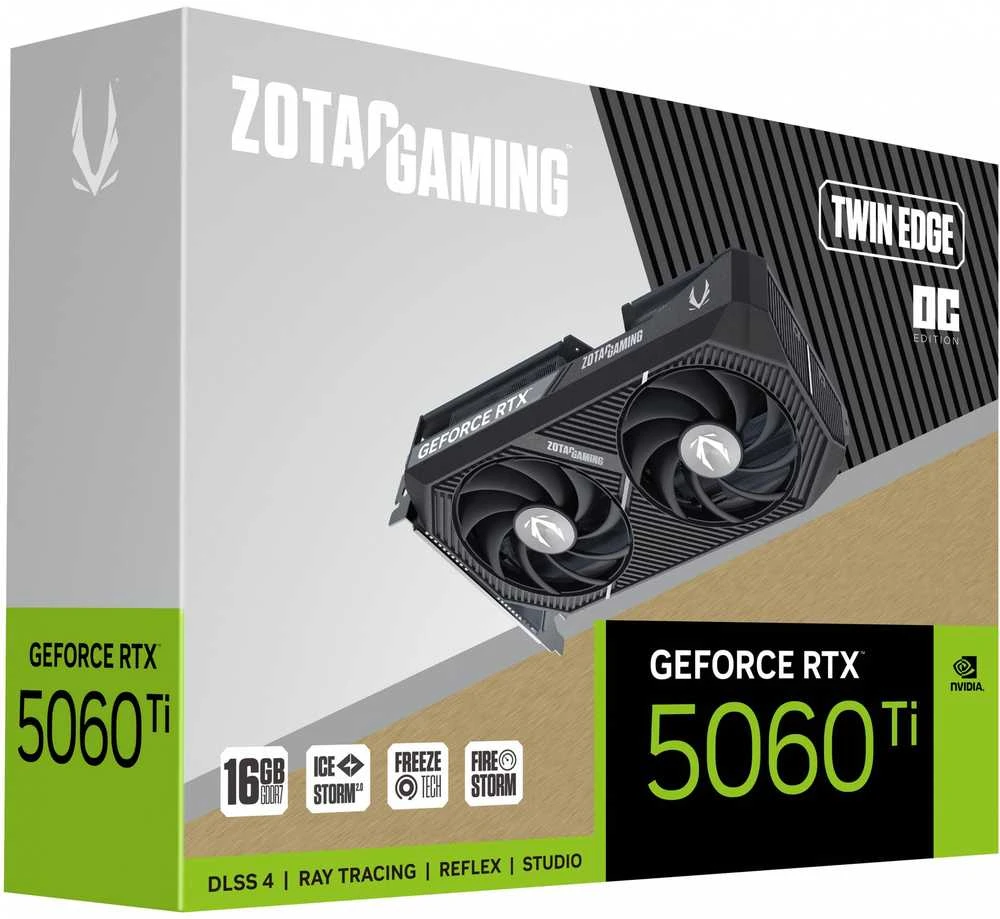 ZOTAC GeForce RTX 5060 Ti Twin Edge 16GB OC DLSS4 vaizdo plokštė