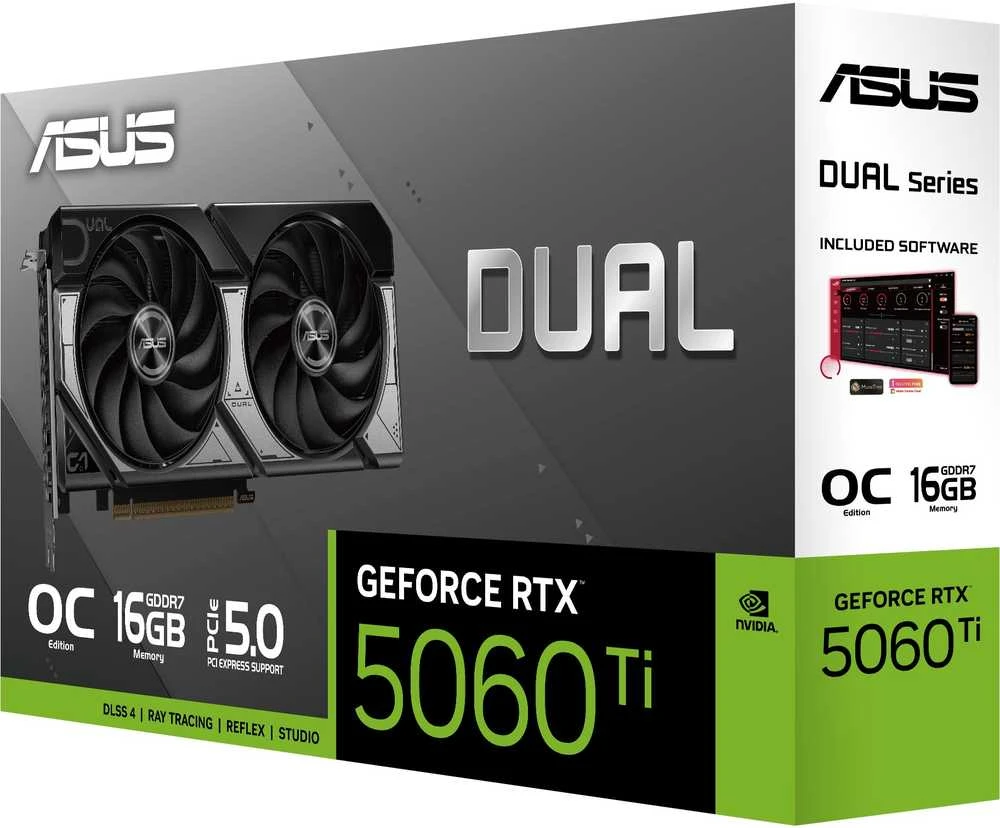 Vaizdo plokštė ASUS Dual GeForce RTX5060Ti 16GB GDDR7