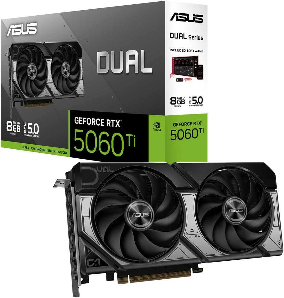 ASUS Dual-RTX5060TI-8G NVIDIA GeForce RTX5060Ti 8GB GDDR7 vaizdo plokštė