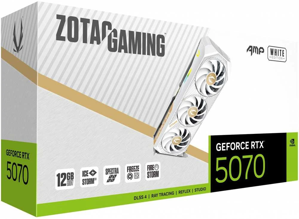 Zotac ŽAIDIMŲ vaizdo plokštė GeForce RTX 5070 AMP NVIDIA 12 GB GDDR7