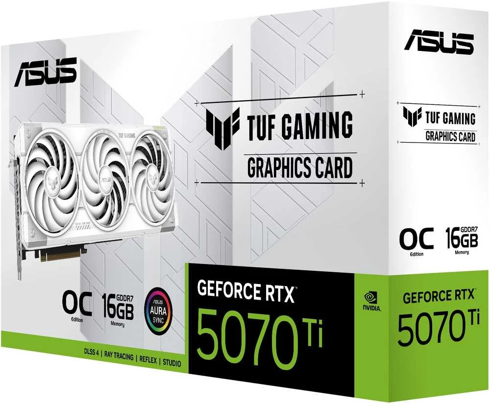ASUS TUF Gaming RTX 5070 Ti 16 GB OC Baltas vaizdo plokštė