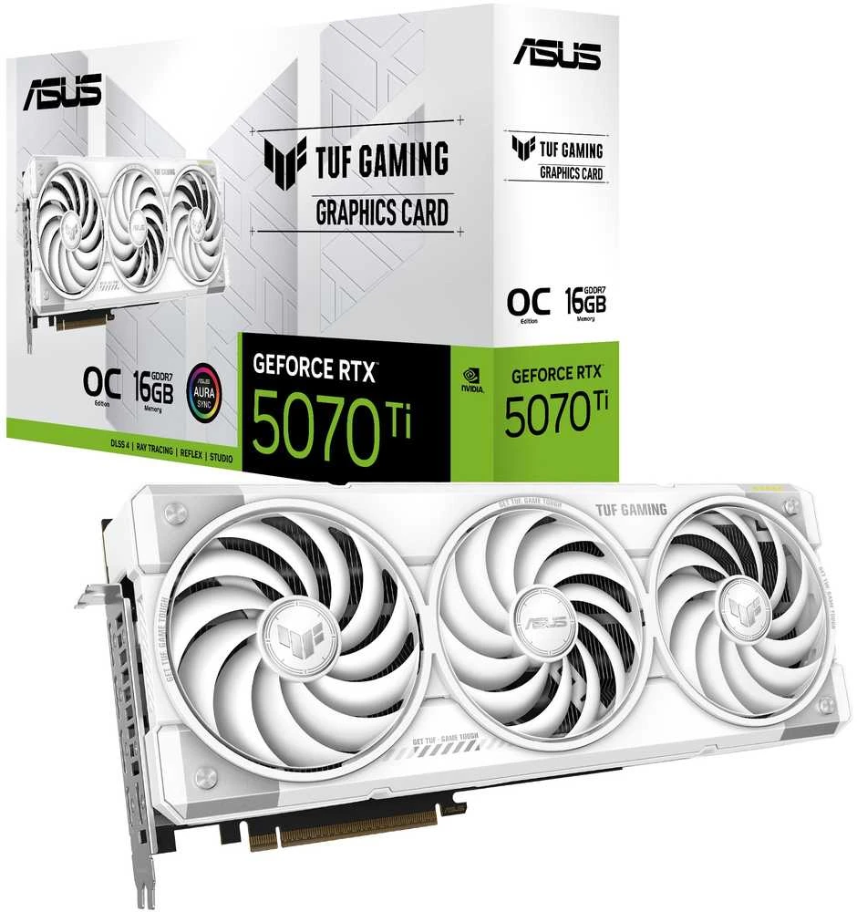 ASUS TUF Gaming RTX 5070 Ti 16 GB OC Baltas vaizdo plokštė