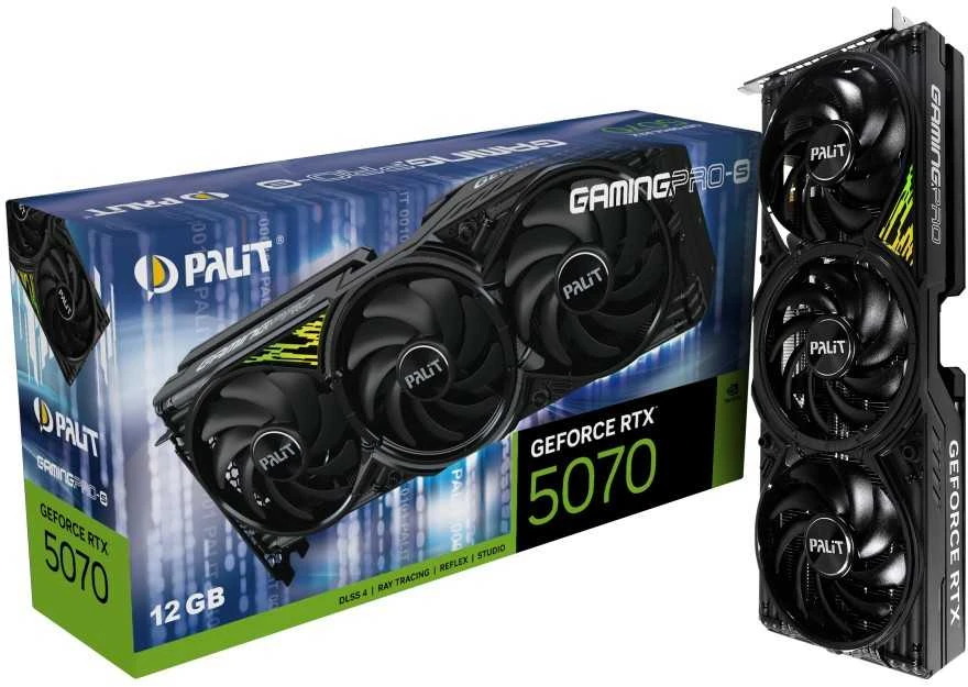 Vaizdo plokštė Palit GeForce RTX 5070 GamingPro-S, 16384 MB GDDR7