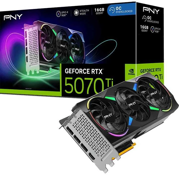 Vaizdo plokštė Pny Technologies PNY GeForce RTX 5070 Ti ARGB Epic-X OC Edition, 16384 MB GDDR7