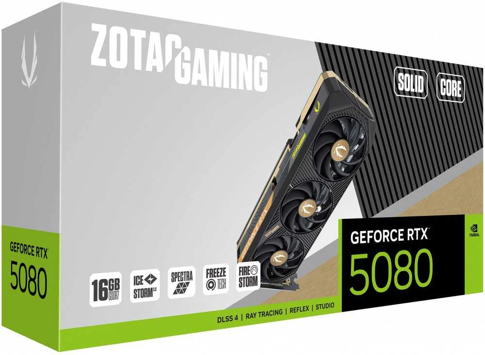 Vaizdo plokštė ZOTAC GAMING GeForce RTX 5080 SOLID CORE (ZT-B50800D2-10P)