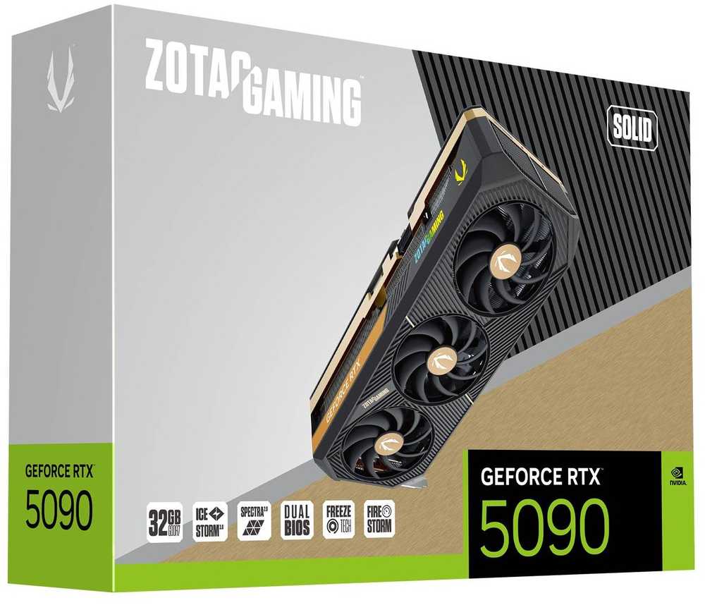 Zotac ŽAIDIMŲ vaizdo plokštė GeForce RTX 5090 SOLID NVIDIA 32 GB GDDR7
