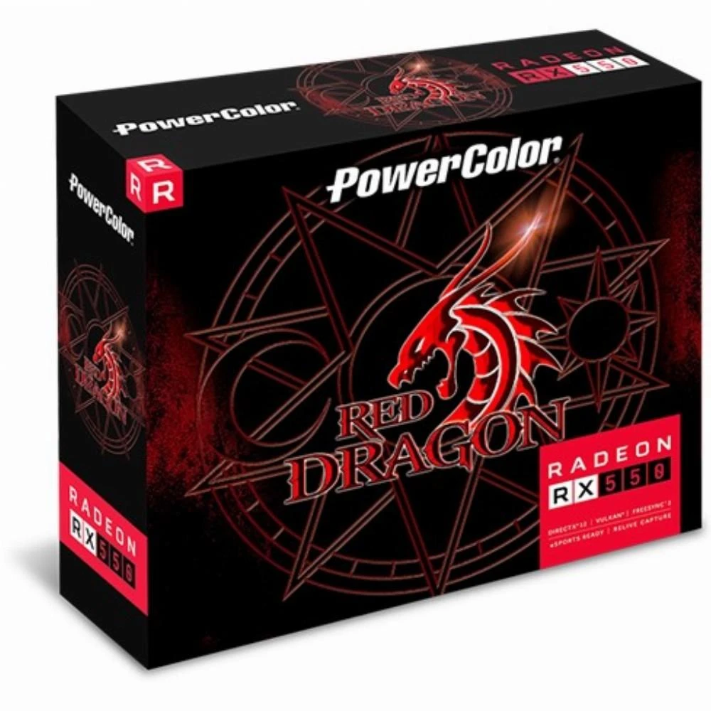 Vaizdo plokštė Powercolor Tul POWERCOLOR Raudona Dragon Radeon 550 4GB 128 bitų GDDR5 LP