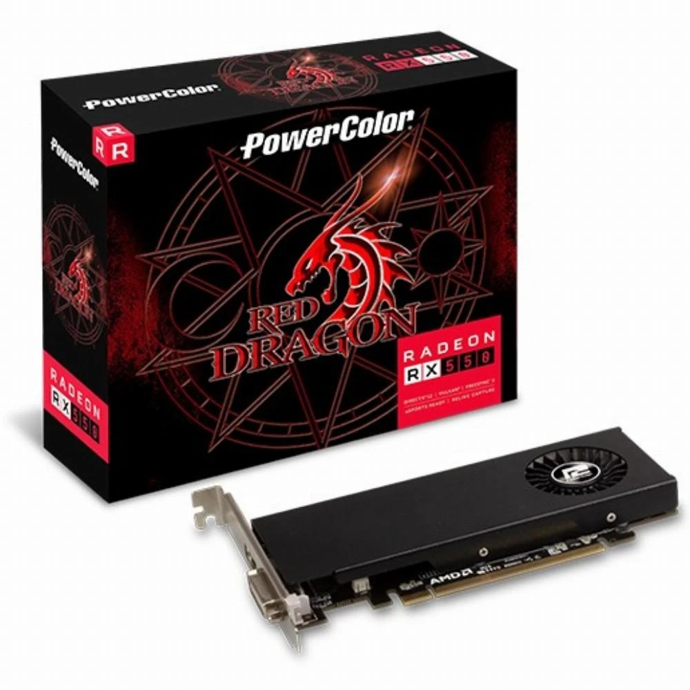 Vaizdo plokštė Powercolor Tul POWERCOLOR Raudona Dragon Radeon 550 4GB 128 bitų GDDR5 LP