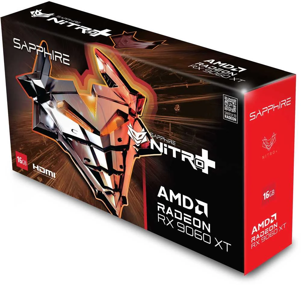 Vaizdo plokštė SAPPHIRE NITRO+ AMD RADEON RX 9060 XT GAMING OC 16GB DUAL HDMI / DP
