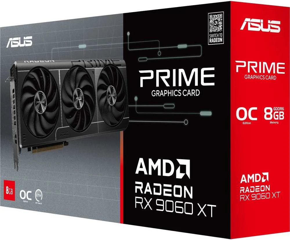 Vaizdo plokštė ASUS Radeon RX 9060 XT PRIME 8GB OC
