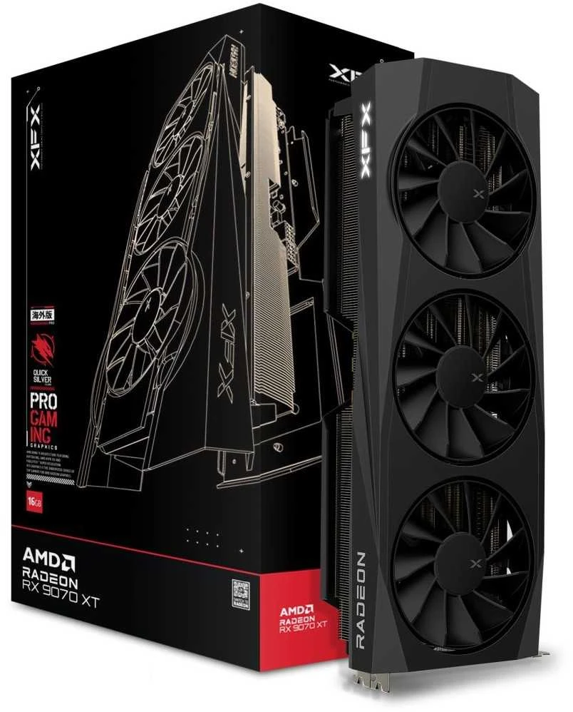 Vaizdo plokštė XFX Quicksilver AMD Radeon RX 9070XT 16GB GDDR6 256-bit HDMI 3xDP