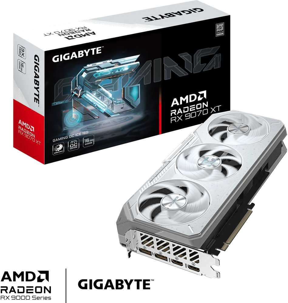 GIGABYTE Radeon RX 9070 XT GAMING OC ICE 16G Grafikos plokštė