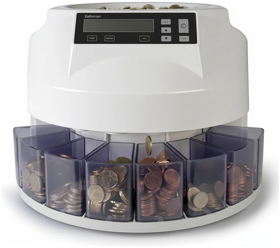 Automatinis Euro monetų skaičiavimo ir rūšiavimo aparatas SAFESCAN 1250