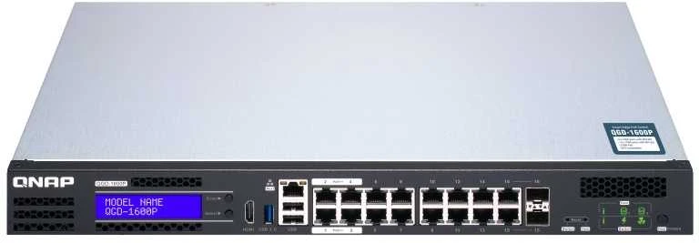 Šakotuvas QNAP QGD-1600P Valdomas Gigabit Ethernet (10/100/1000) Juoda, Pilka Maitinimas per Eternetą (PoE)