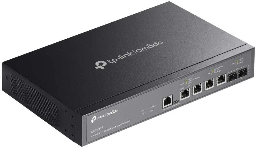 Šakotuvas TP-Link 4-PORT 10G MANAGED POE SWITCH - L2+ 2-PORT 10G SFP+ 4-PORT POE++