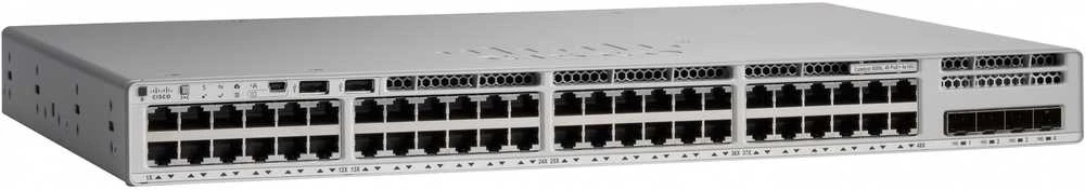 Šakotuvas Cisco CATALYST 9200L 48-PORT PARTIAL - POE+ 4 X 10G NW ESSENTIALS