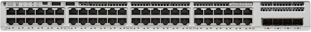 Šakotuvas Cisco CATALYST 9200L 48-PORT PARTIAL - POE+ 4 X 10G NW ESSENTIALS